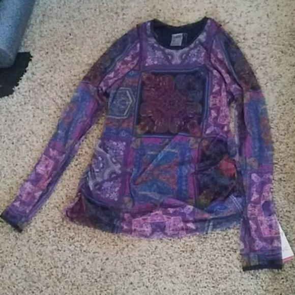 Nwt Lucky In Love Mesh Long Sleeve Women Shirt Top w/ Cami M Medium - Picture 3 of 10